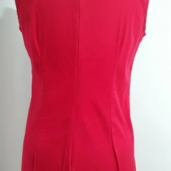 Talbots Cotton Sleeveless Back Zipper Red Dress Size 10 Petite - Picture 8 of 11